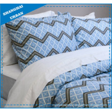 Blue Zig-Zag Pattern Printed Polyester Duvet Cover Bedding